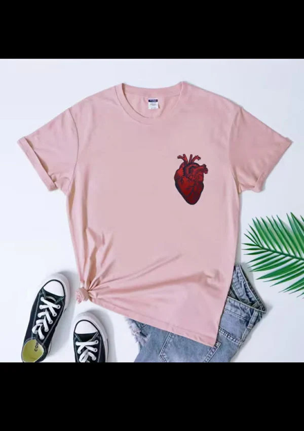 HUMAN HEART PRINTED T SHIRT